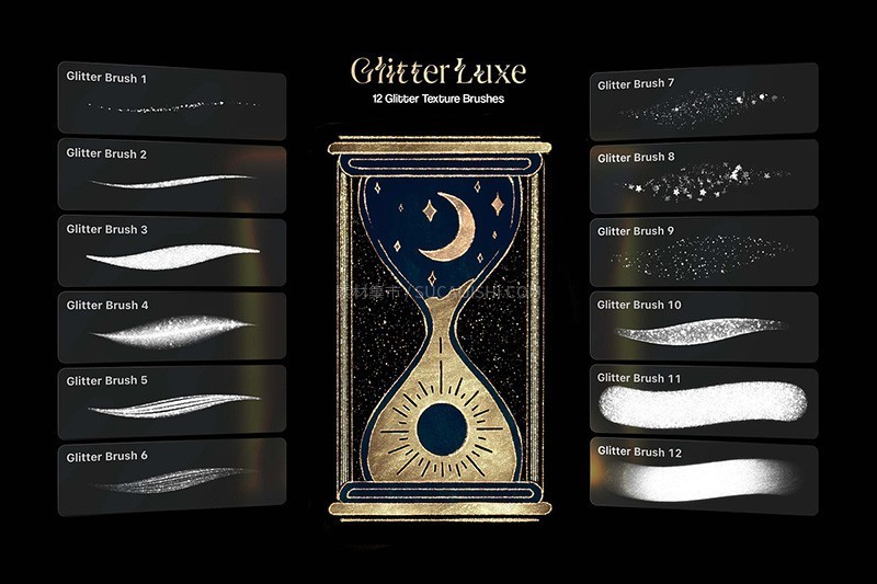 烫金纹理笔刷套装(Procreate/PS/AI/Affinity/CSP)